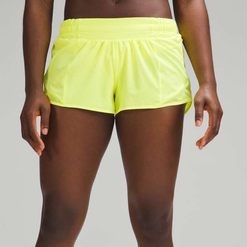 Lululemon Hotty Hot Low-Rise Lined Short 2.5" In Electric Lemon
